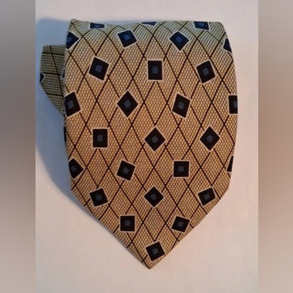Stafford Gold and Blue Patterned Tie